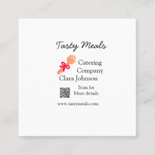 Tarjeta De Visita Cuadrada servicios de catering agregar nombre código QR sit