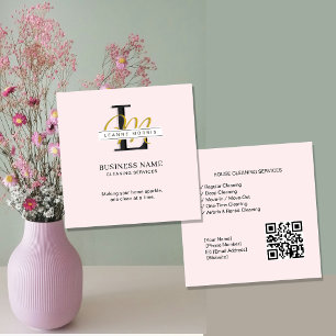 Tarjeta De Visita Cuadrada Servicios de limpieza Cuadrado editable de limpi