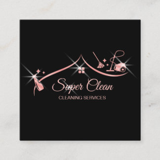 Tarjeta De Visita Cuadrada Servicios de limpieza profesional de la Casa de Li