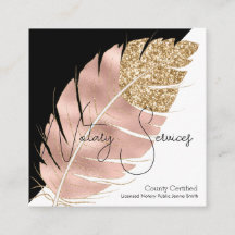 Servicios de Notaría Pink Gold Glitter Chic Negro