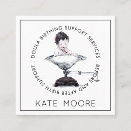 Tarjeta De Visita Cuadrada Servicios de parto de Doula Mid Wife