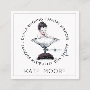 Tarjeta De Visita Cuadrada Servicios de parto de Doula Mid Wife