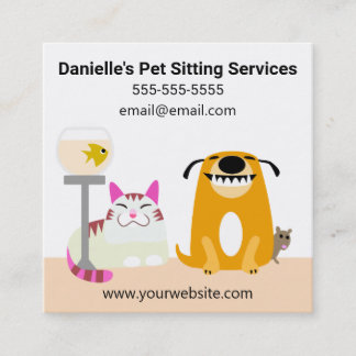 Tarjeta De Visita Cuadrada Servicios de sesión de mascota