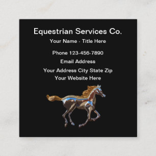 Tarjeta De Visita Cuadrada Servicios ecuestres