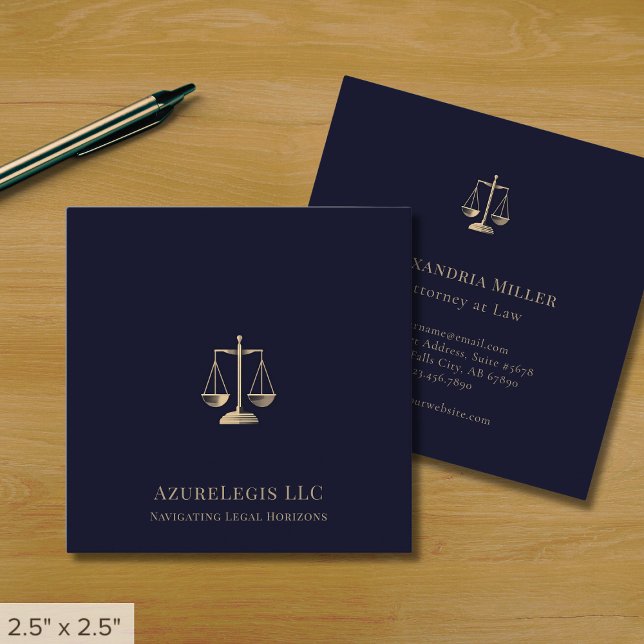 Tarjeta De Visita Cuadrada Servicios legales simples y elegantes (Subido por el creador)