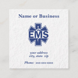 Tarjeta De Visita Cuadrada Servicios médicos de emergencia de EMS