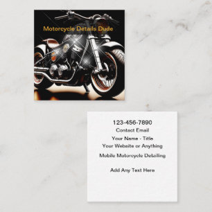 Tarjeta De Visita Cuadrada Servicios móviles de detailing de motocicletas