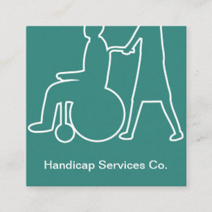 Tarjeta De Visita Cuadrada Servicios para discapacitados modernos