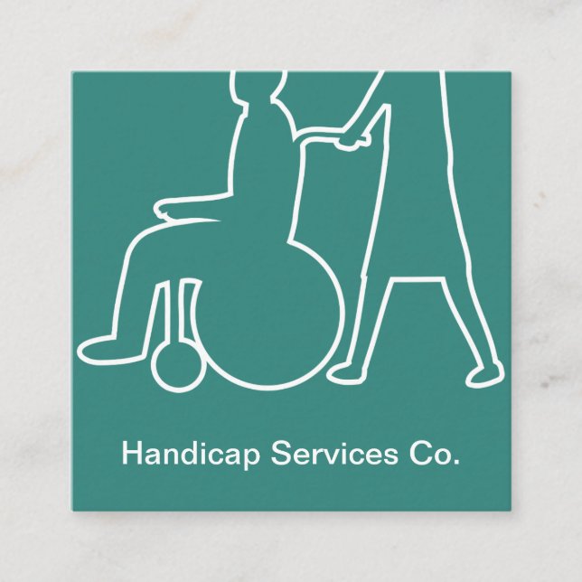 Tarjeta De Visita Cuadrada Servicios para discapacitados modernos (Anverso)