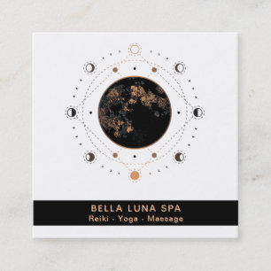 Tarjeta De Visita Cuadrada *~* Shaman Geometría sagrada Fases de la Luna Univ