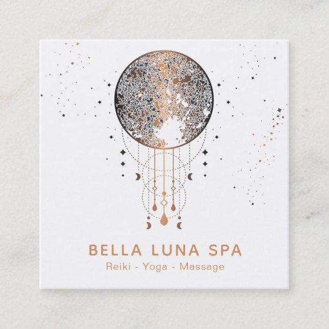 Tarjeta De Visita Cuadrada *~* Shaman lun cósmico Universo lunar (Anverso)