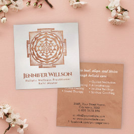 Tarjeta De Visita Cuadrada Shri Yantra - Sri yantra - Shri Chakra - Cobre