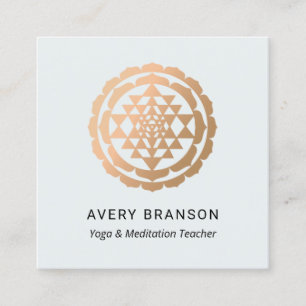 Tarjeta De Visita Cuadrada Shri Yantra Yoga Meditation Teacher
