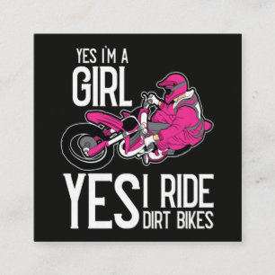 Tarjeta De Visita Cuadrada Sí, soy una chica, sí, monto una moto de cross