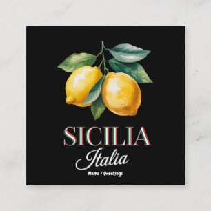 Tarjeta De Visita Cuadrada Sicilia Italia Orgullosos Limones Italianos Fresco