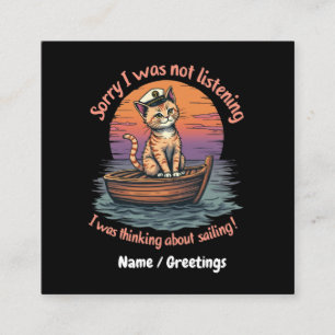 Tarjeta De Visita Cuadrada Siento no haber escuchado, estaba pensando en nave