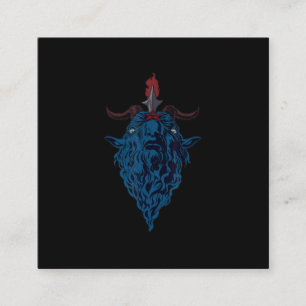 Tarjeta De Visita Cuadrada Sigil De Cabra De Baphomet De Mendes Satan Gótico