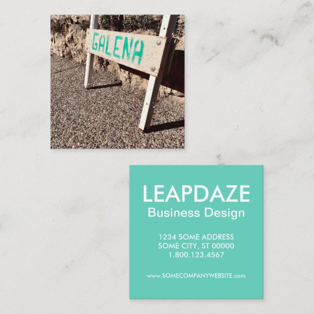 Tarjeta De Visita Cuadrada signo de acera de galena (Anverso / Reverso)