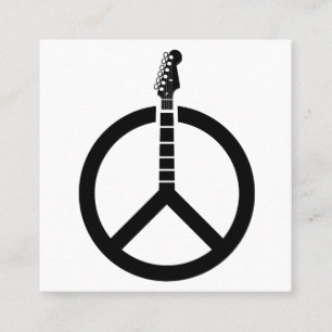 Tarjeta De Visita Cuadrada Signo de paz de guitarra