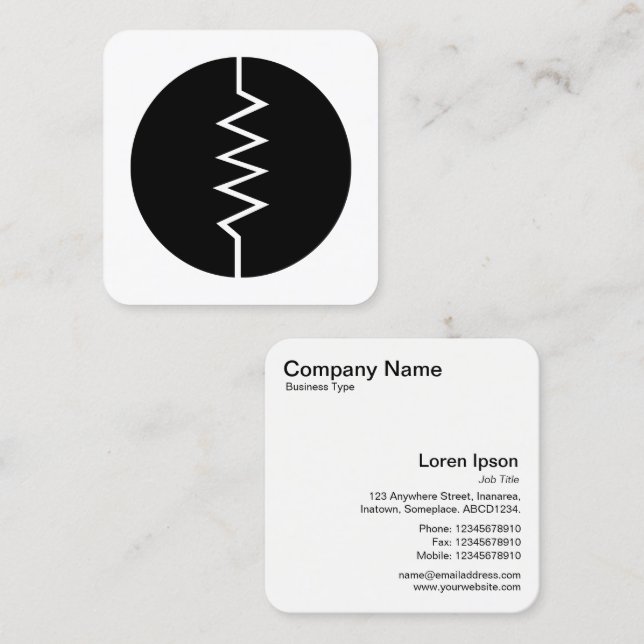 Tarjeta De Visita Cuadrada Símbolo circundado del resistor - blanco y negro (Anverso / Reverso)