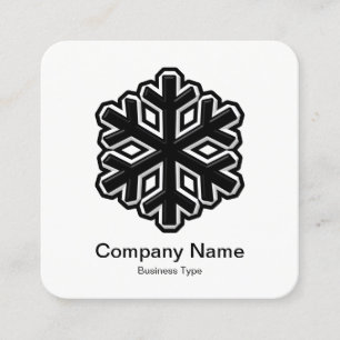 Tarjeta De Visita Cuadrada Símbolo de copo de nieve - Negro