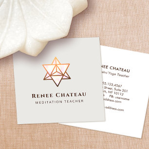 Tarjeta De Visita Cuadrada Símbolo de geometría sagrada Merkaba