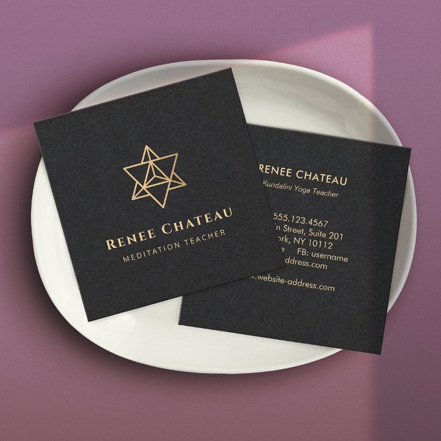 Tarjeta De Visita Cuadrada Símbolo de geometría sagrada Merkaba (Subido por el creador)