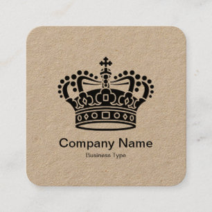 Tarjeta De Visita Cuadrada Símbolo de la corona - Kraft