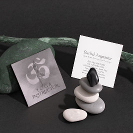 Tarjeta De Visita Cuadrada Símbolo de Om del árbol de meditación del instruct