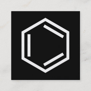 TARJETA DE VISITA CUADRADA SÍMBOLO DEL ANILLO DE BENZENE