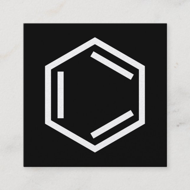 TARJETA DE VISITA CUADRADA SÍMBOLO DEL ANILLO DE BENZENE (Anverso)