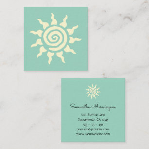 Tarjeta De Visita Cuadrada Símbolo del Sol Espiritual - Espiral de Energía 9
