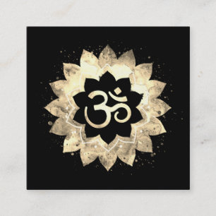 Tarjeta De Visita Cuadrada *~* Símbolo Mandala Lotus Aum Om de curación de