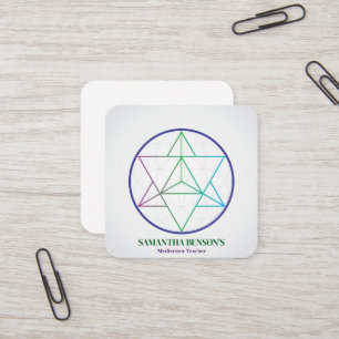 Tarjeta De Visita Cuadrada Símbolo moderno de geometría sagrada Merkabah