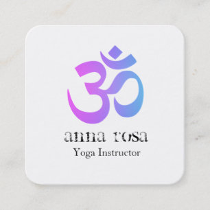 Tarjeta De Visita Cuadrada Símbolo moderno elegante de Aum OM del instructor