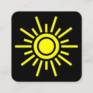 Tarjeta De Visita Cuadrada Símbolo Sun 01 - Amarillo sobre negro