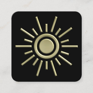 Tarjeta De Visita Cuadrada Símbolo Sun 01 - Oro