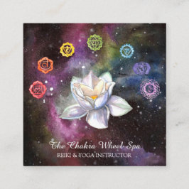 Tarjeta De Visita Cuadrada *~* Símbolos cósmicos celestes chakra Cosmos Lotus