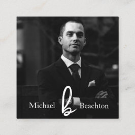 Tarjeta De Visita Cuadrada *~* Simple AP31 Photo Professional QR Mínimo