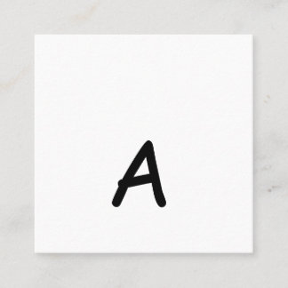 Tarjeta De Visita Cuadrada simple blanco moderno monograma minimalista elegan