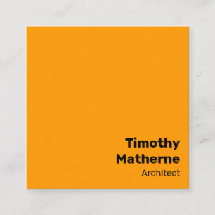 Tarjeta De Visita Cuadrada Simple Brillante Naranja Moderno Vibrante