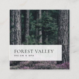 Tarjeta De Visita Cuadrada Simple Classic Photo Image Heather Forest