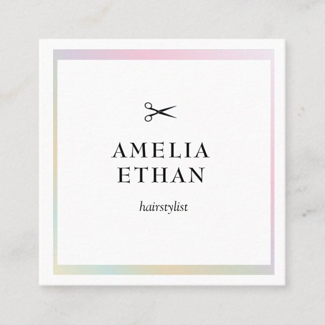 Tarjeta De Visita Cuadrada Simple elegant business light beauty salon (Anverso)