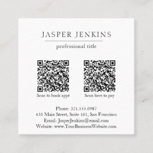 Tarjeta De Visita Cuadrada Simple elegante Profesional Minimal Moderno Código