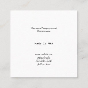 Tarjeta De Visita Cuadrada simple minimal agregue su logo/diseño aquí negocio