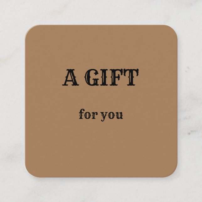 Tarjeta De Visita Cuadrada simple mínimo añadir el nombre dirección de texto  (Anverso)