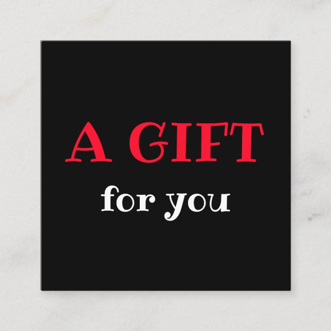 Tarjeta De Visita Cuadrada simple mínimo añadir el nombre dirección de texto  (Anverso)