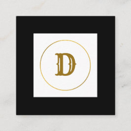 Tarjeta De Visita Cuadrada simple mínimo monograma oro personalizado moderno 