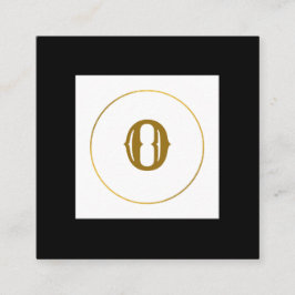 Tarjeta De Visita Cuadrada simple mínimo monograma oro personalizado moderno 