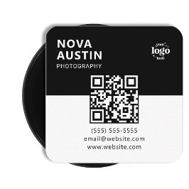 Tarjeta De Visita Cuadrada Simple negrita Logotipo mínimo de la empresa Códig